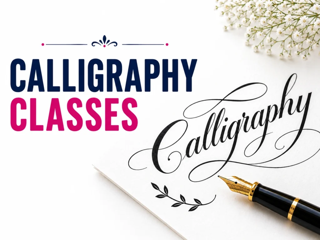 Calligraphy Classes for Kids at Be Smart Academy featuring elegant handwriting, calligraphy lettering and fountain pen practice