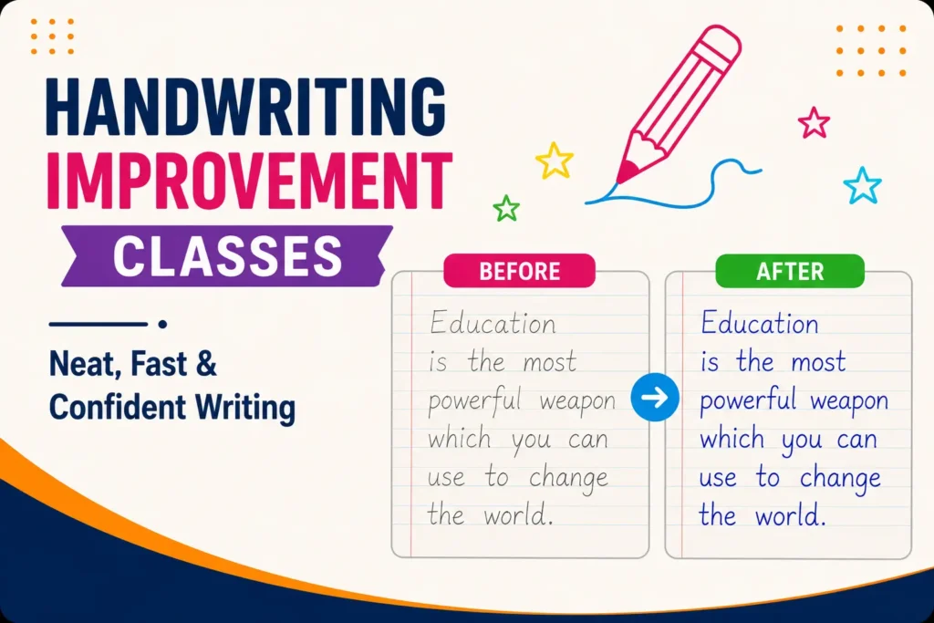 Handwriting Improvement Classes for Kids at Be Smart Academy in State Bank Colony Delhi