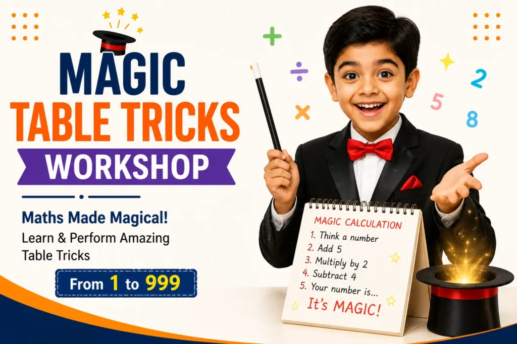 Magic Table Tricks Workshop 1 to 999 for Kids at Be Smart Academy Delhi