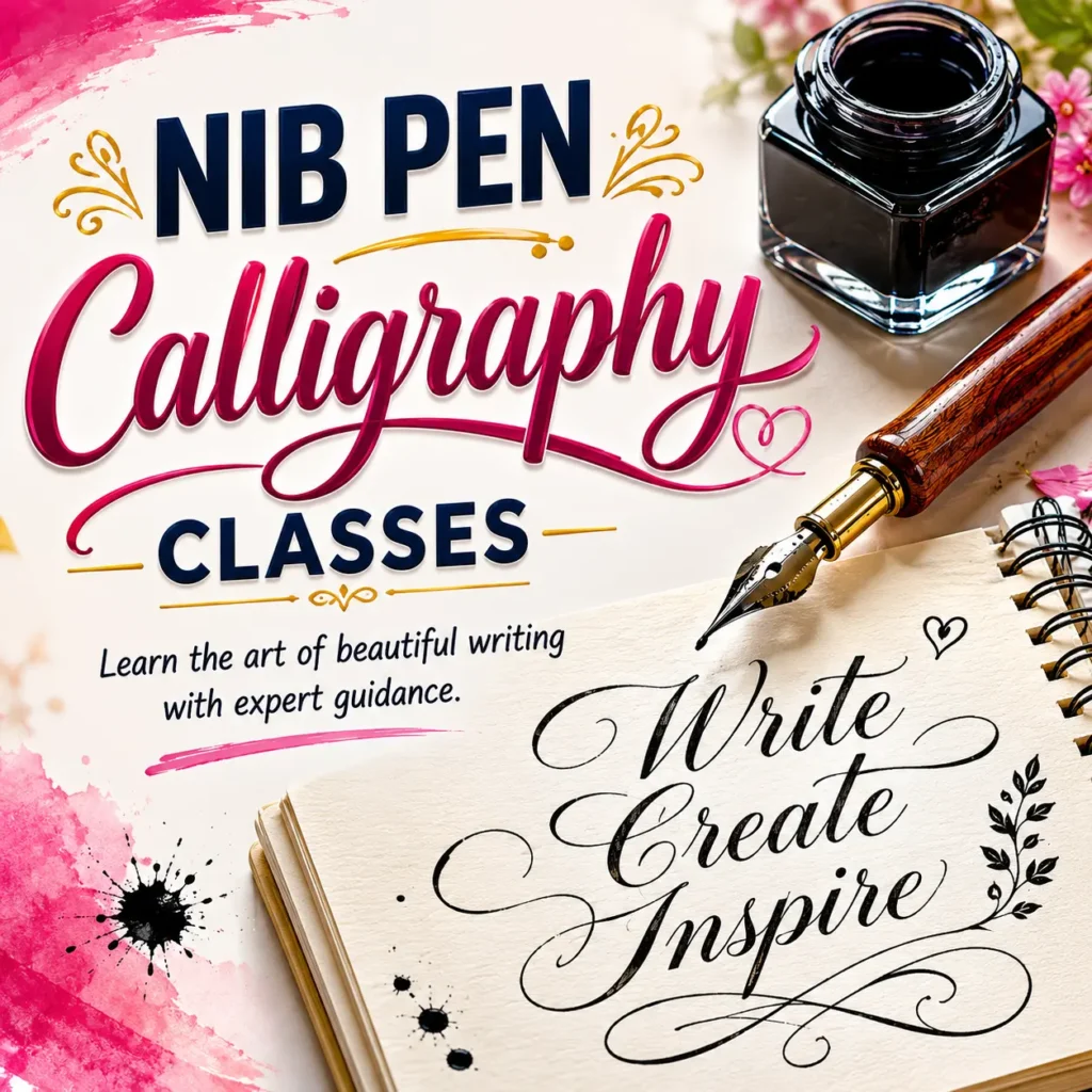 Nib Pen Calligraphy Classes for Kids at Be Smart Academy using traditional calligraphy pens