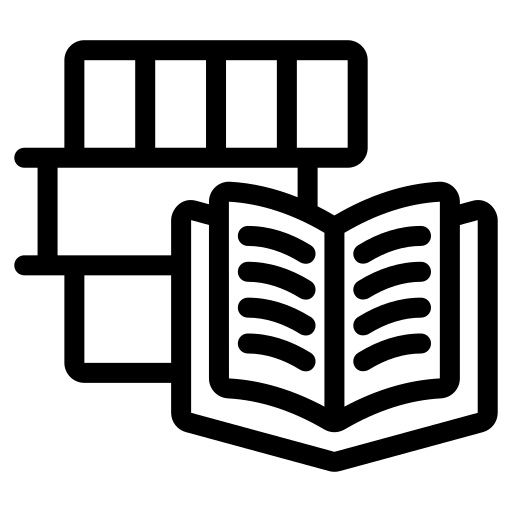 Study material icon representing educational books, learning resources, worksheets, and course materials for Abacus students