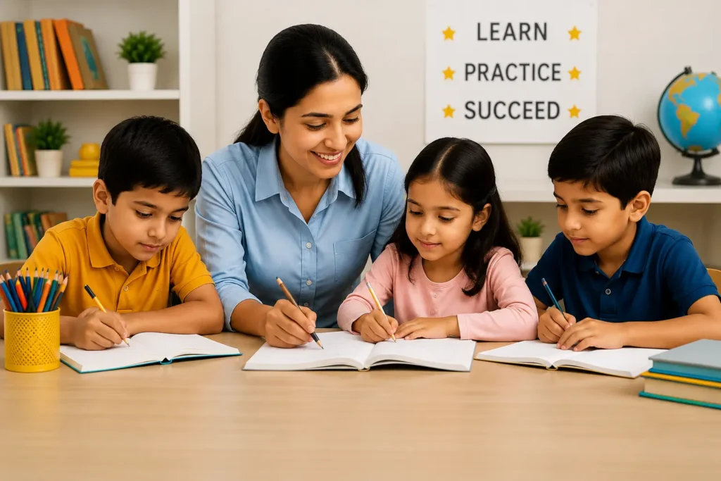 Tuition classes for Pre Nursery to Class 6 students learning with an experienced teacher at Be Smart Academy